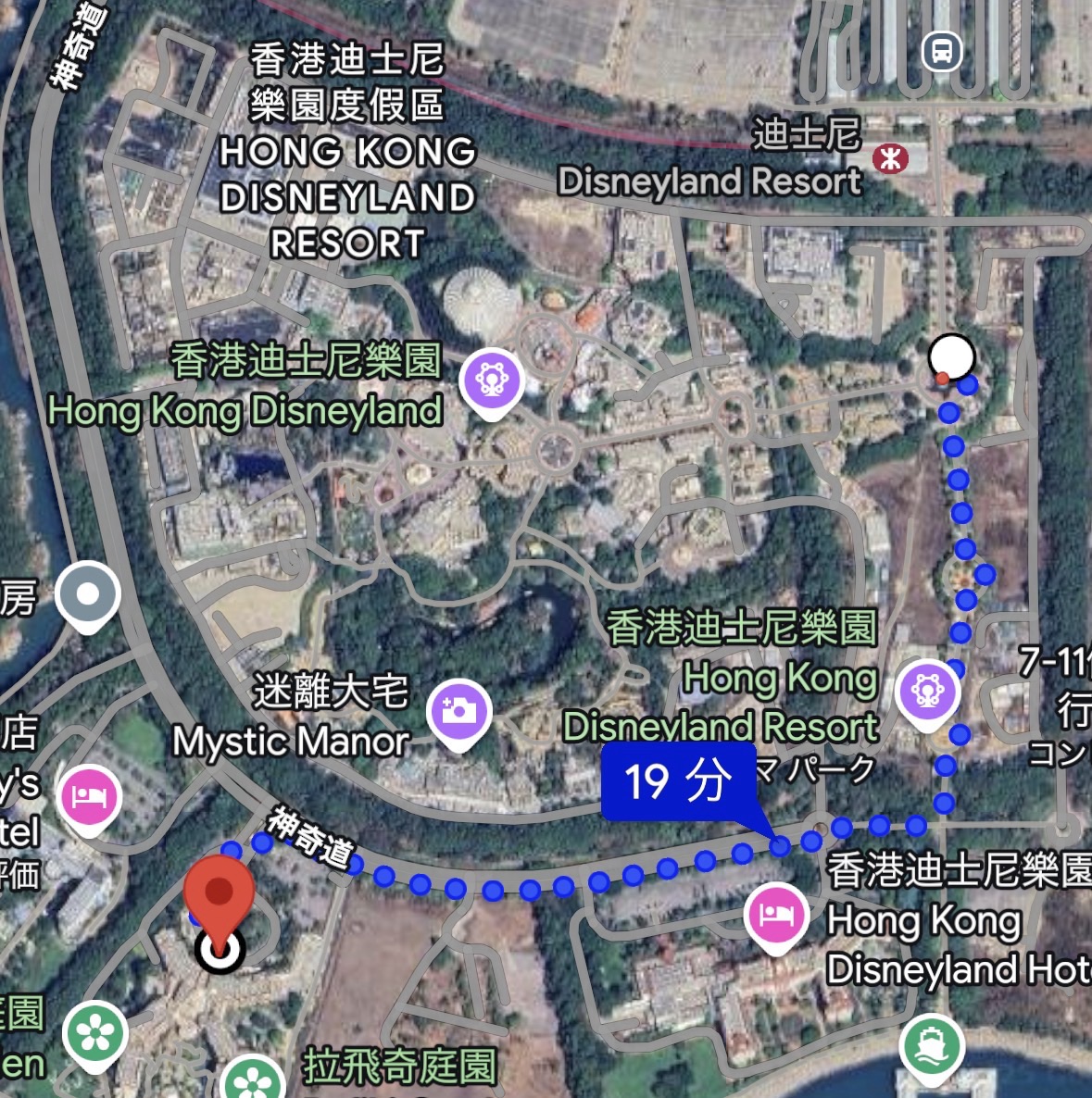 香港ディズニーランドからディズニー エクスプローラーズ ロッジまで歩くことはできる？（Disney Explorers Lodge）